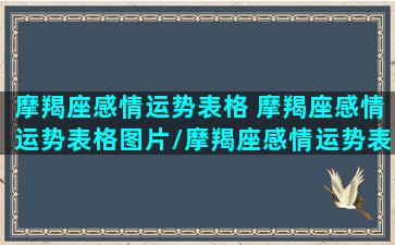 摩羯座感情运势表格 摩羯座感情运势表格图片/摩羯座感情运势表格 摩羯座感情运势表格图片-我的网站